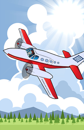 Cartoon airplane flying